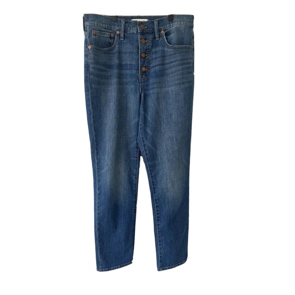 Madewell Size 29 The Perfect Vintage Crop Jeans Button Fly Barnsdale Wash - Picture 4 of 16